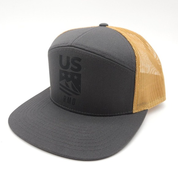 Ski Town All Stars Trucker Mesh Snapback Hat US RMD Outdoor Ball Cap Gray Unisex - Picture 1 of 7